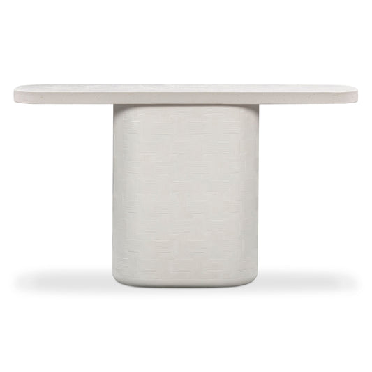 Suraya 55" Indoor/Outdoor Concrete Console Table - Ivory