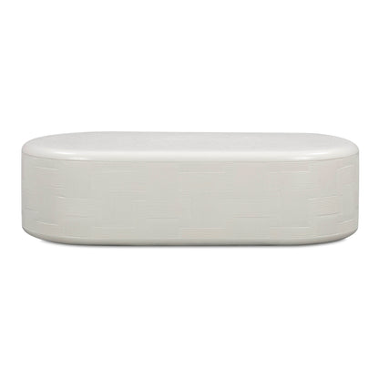 Suraya 55" Indoor/Outdoor Concrete Rounded Coffee Table - Ivory