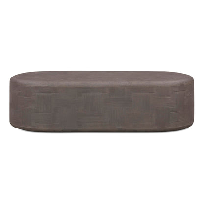 Suraya 55" Indoor/Outdoor Concrete Rounded Coffee Table - Dark Umber