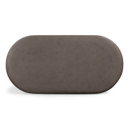 Suraya 55" Indoor/Outdoor Concrete Rounded Coffee Table