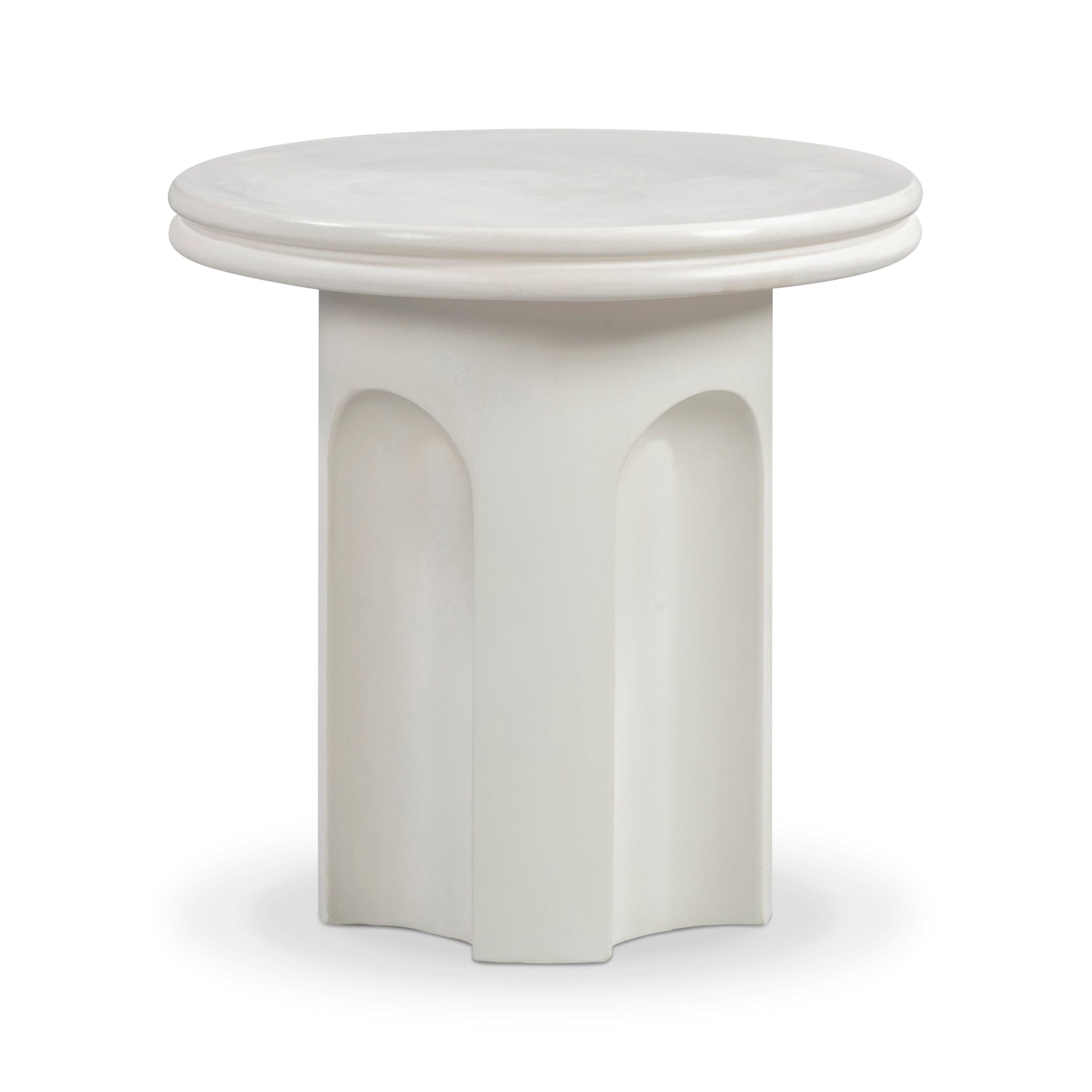 Cassandra Ivory Indoor/Outdoor Concrete Side Table - Default Variant