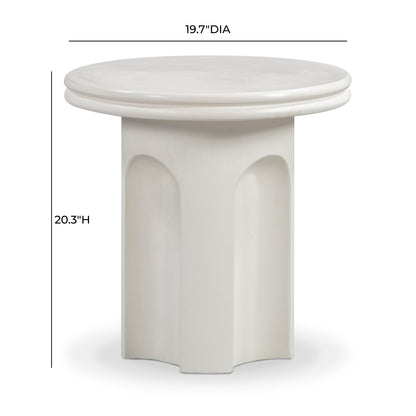 Cassandra Ivory Indoor/Outdoor Concrete Side Table