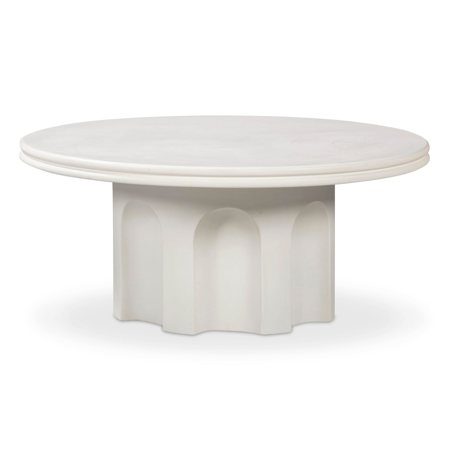Cassandra 38" Ivory Indoor/Outdoor Concrete Round Coffee Table - Default Variant