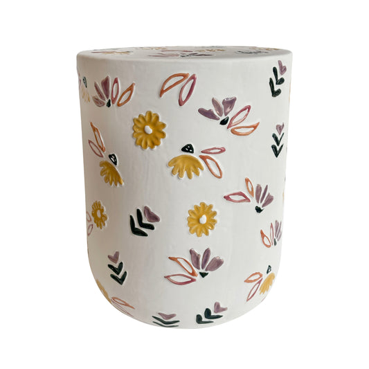 Ceramic Hand-Painted Floral Indoor/Outdoor Table - Default Variant