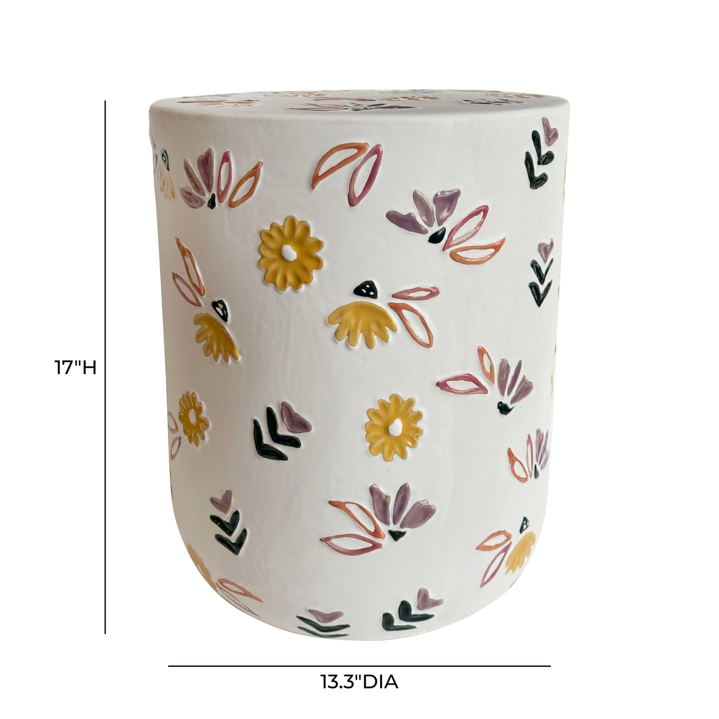 Ceramic Hand-Painted Floral Indoor/Outdoor Table