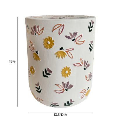Ceramic Hand-Painted Floral Indoor/Outdoor Table