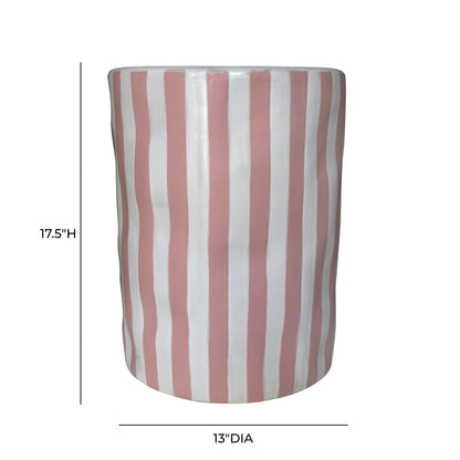 Tempest Indoor/Outdoor Ceramic Table in Stripes