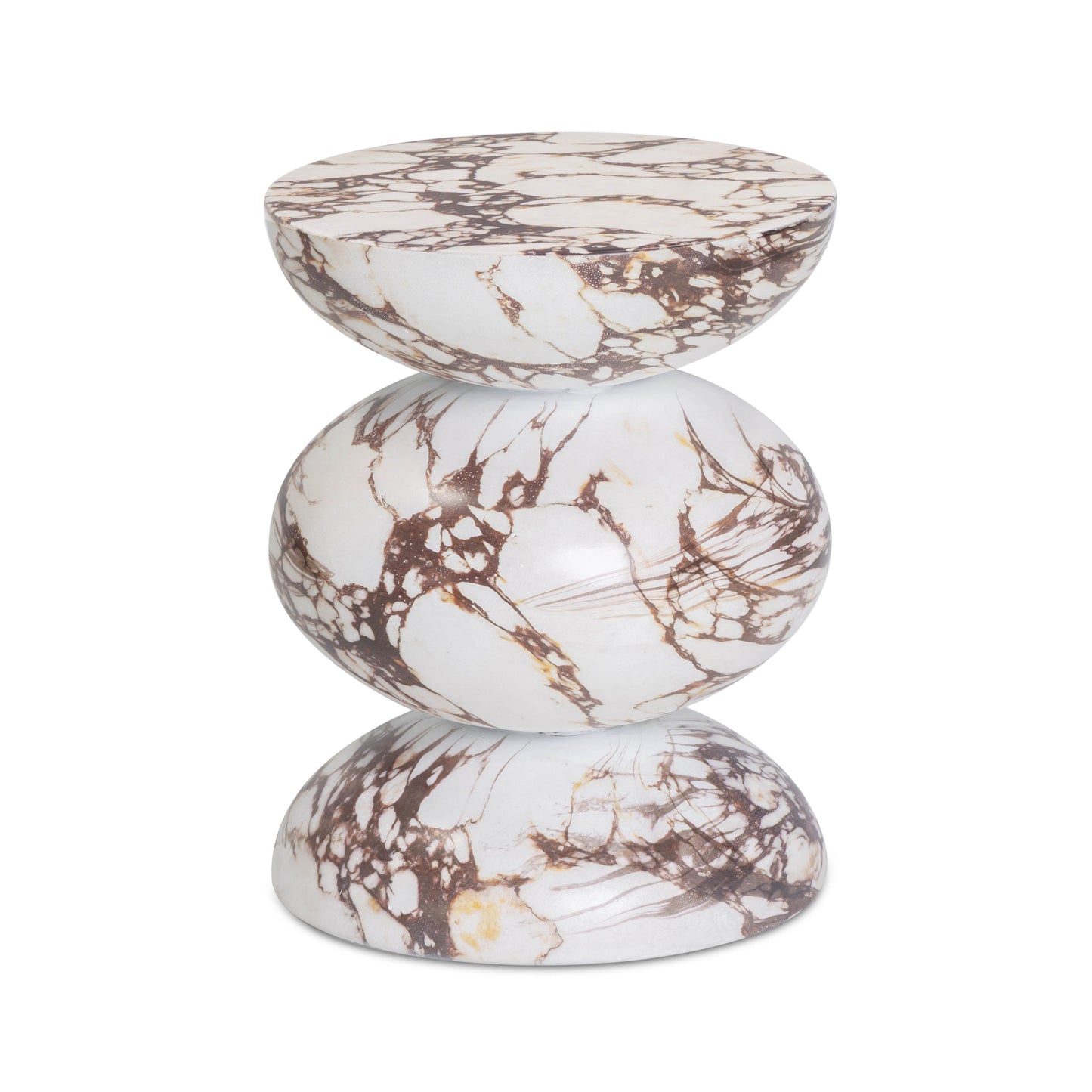 Pia Red Faux Marble Indoor/Outdoor Concrete Side Table - Default Variant