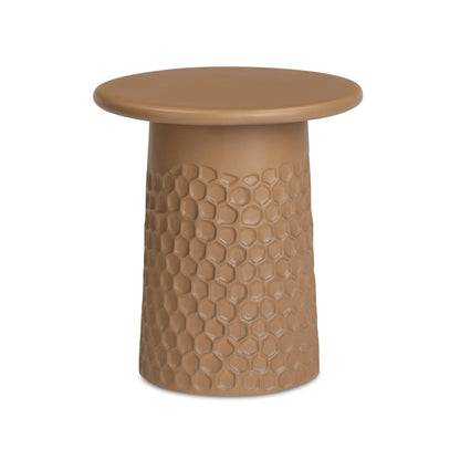 Hessa Indoor/Outdoor Concrete Chiseled Side Table