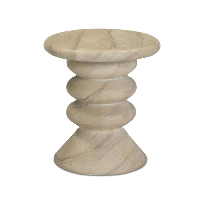 Hyre Faux Travertine Indoor/Outdoor Concrete Side Table - Default Variant