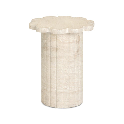 Blossom Washed Faux Travertine Indoor/Outdoor Concrete Side Table - Default Variant