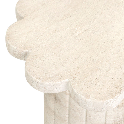 Blossom Washed Faux Travertine Indoor/Outdoor Concrete Side Table