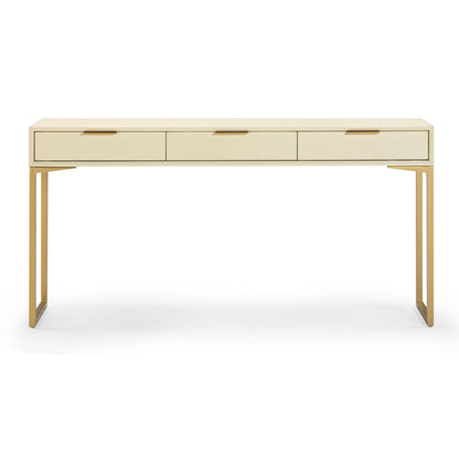 Pesce 59" Faux Shagreen 3-Drawer Console Table