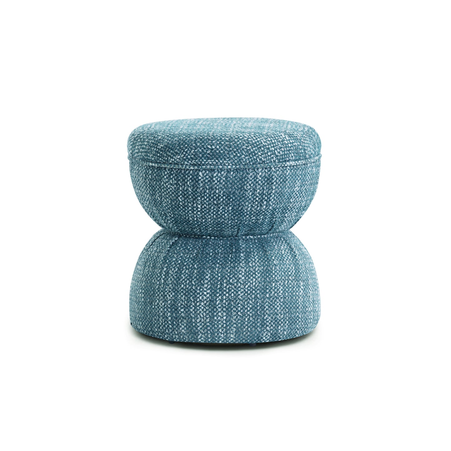 Tomlin Ruched Performance Fabric Game Ottoman - Teal