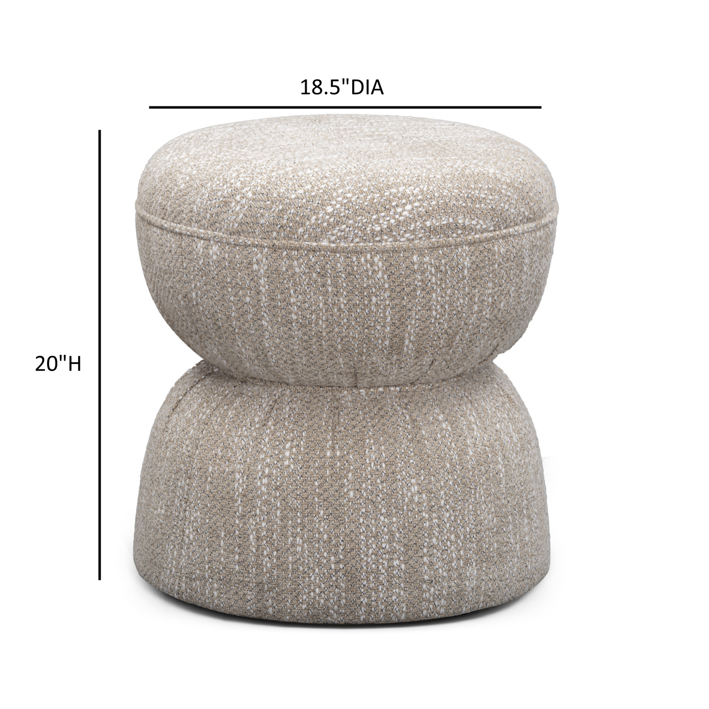 Tomlin Ruched Performance Fabric Game Ottoman