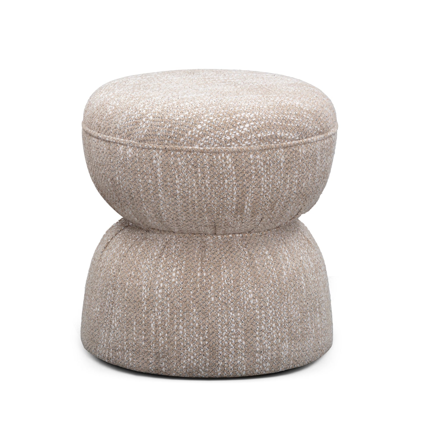 Tomlin Ruched Performance Fabric Game Ottoman - Beige