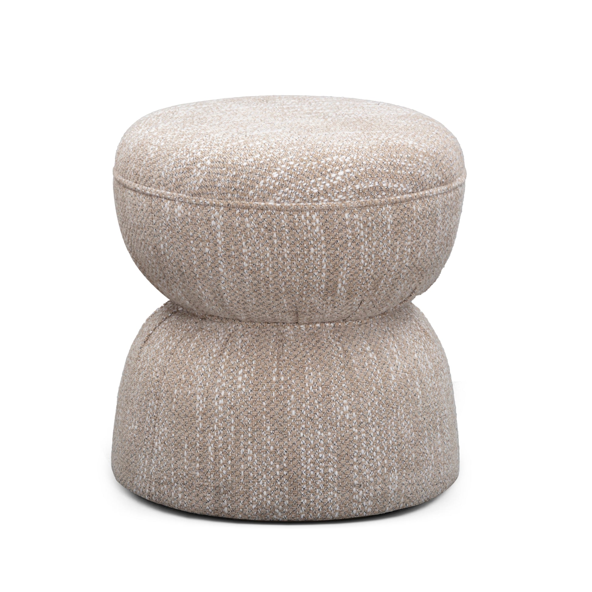 Tomlin Ruched Performance Fabric Game Ottoman - Beige