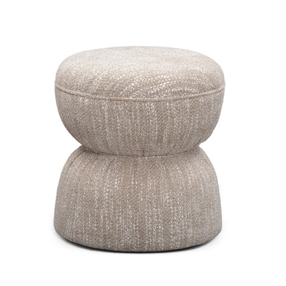 Tomlin Ruched Performance Fabric Game Ottoman - Beige