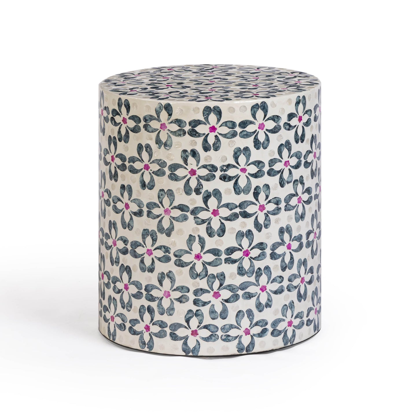 Lorna Capiz Shell Accent Stool - Aqua