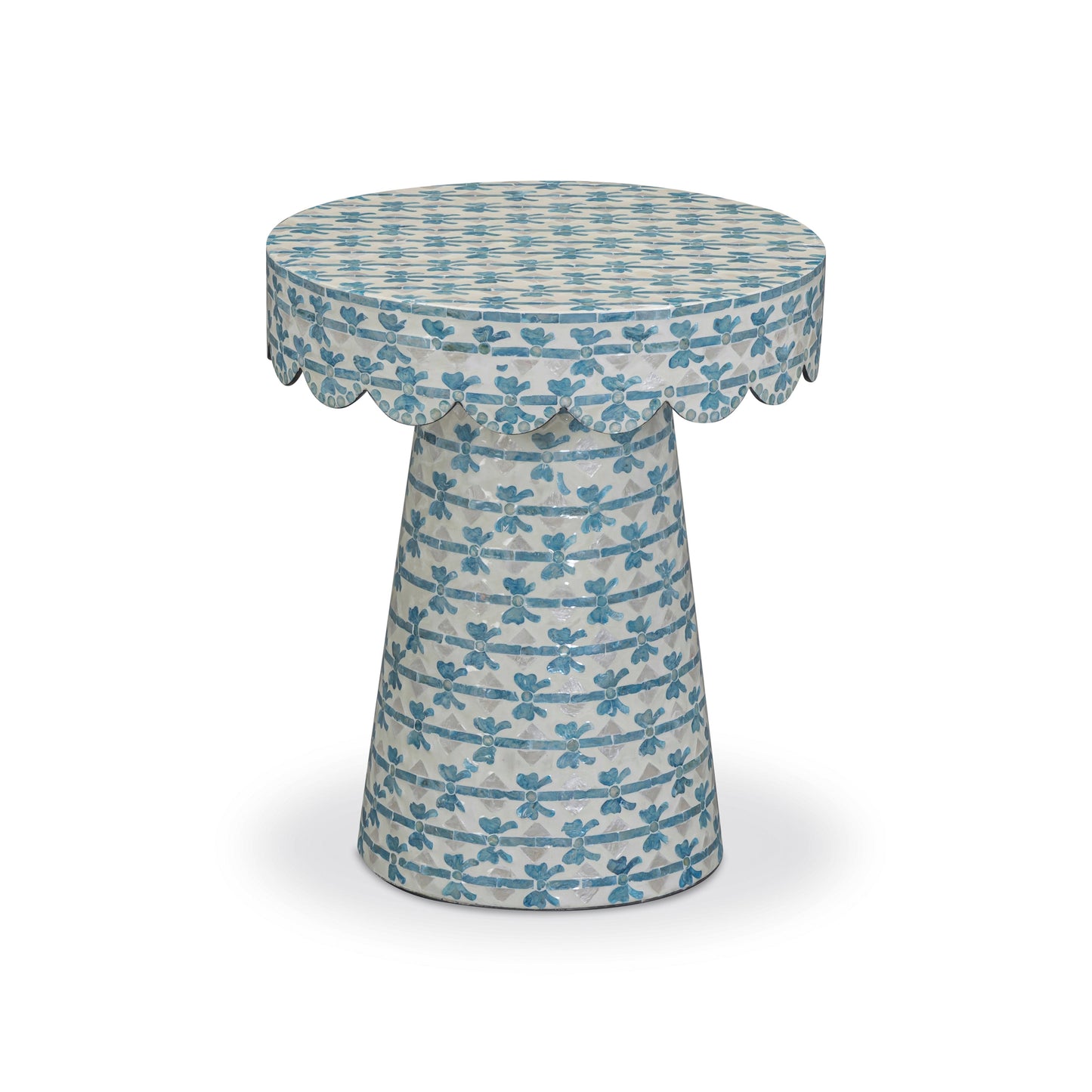 Lady Blue Ribbon Capiz Shell Round Side Table - Default Variant