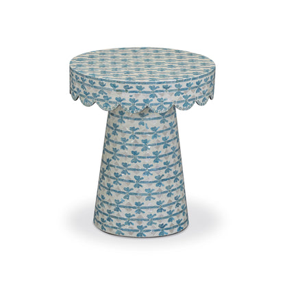 Lady Blue Ribbon Capiz Shell Round Side Table - Default Variant