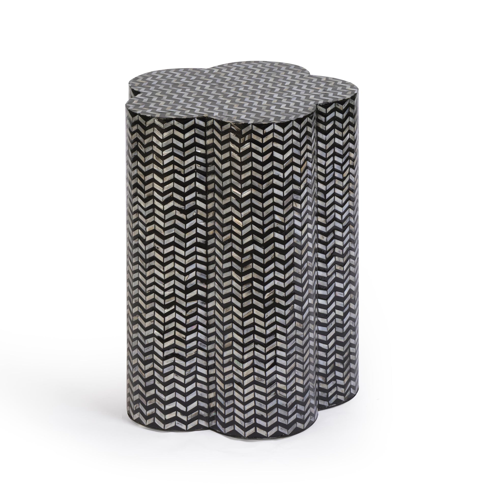 Truffle Black Mother of Pearl Shell Side Table - Default Variant