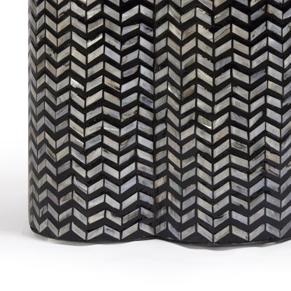 Truffle Black Mother of Pearl Shell Side Table
