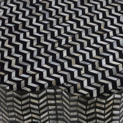 Truffle Black Mother of Pearl Shell Side Table