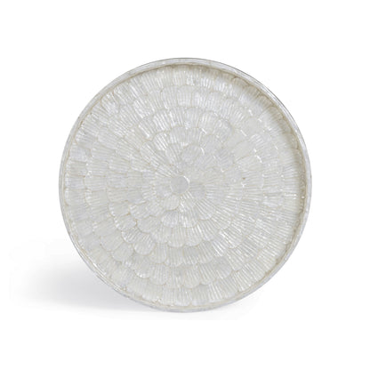Coast Pearl White Seashell Round Side Table