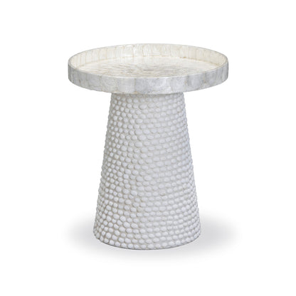 Coast Pearl White Seashell Round Side Table - Default Variant