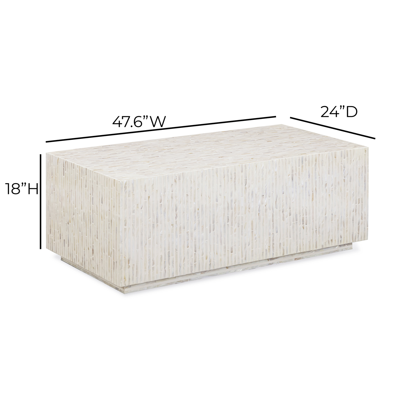 Earl 48" Shell Rectangular Coffee Table