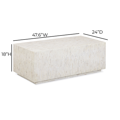 Earl 48" Shell Rectangular Coffee Table