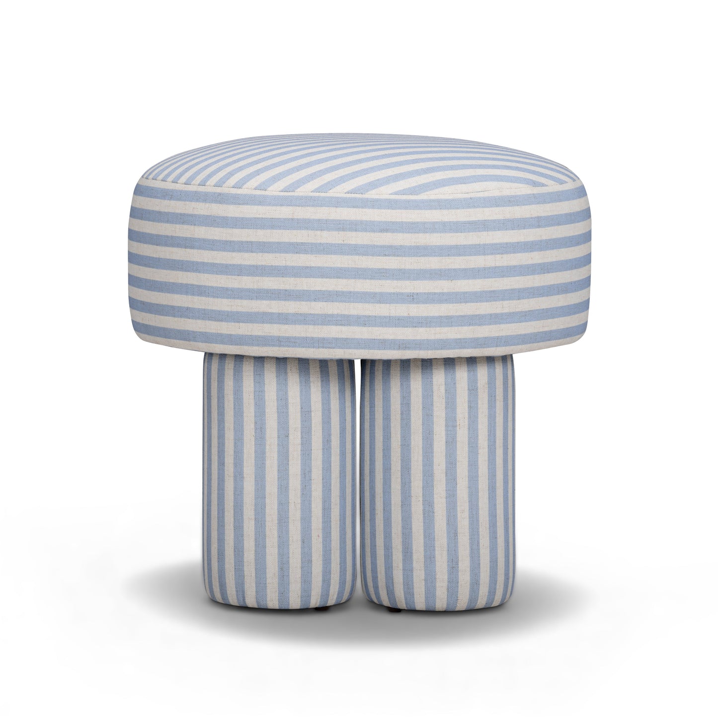 Masha Striped Performance Linen Accent Stool