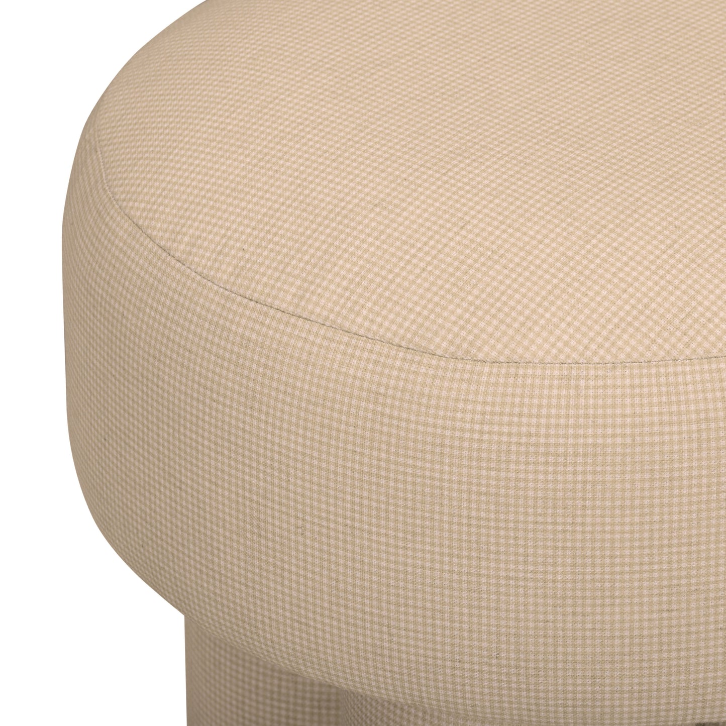Masha Yellow Gingham Performance Linen Accent Stool