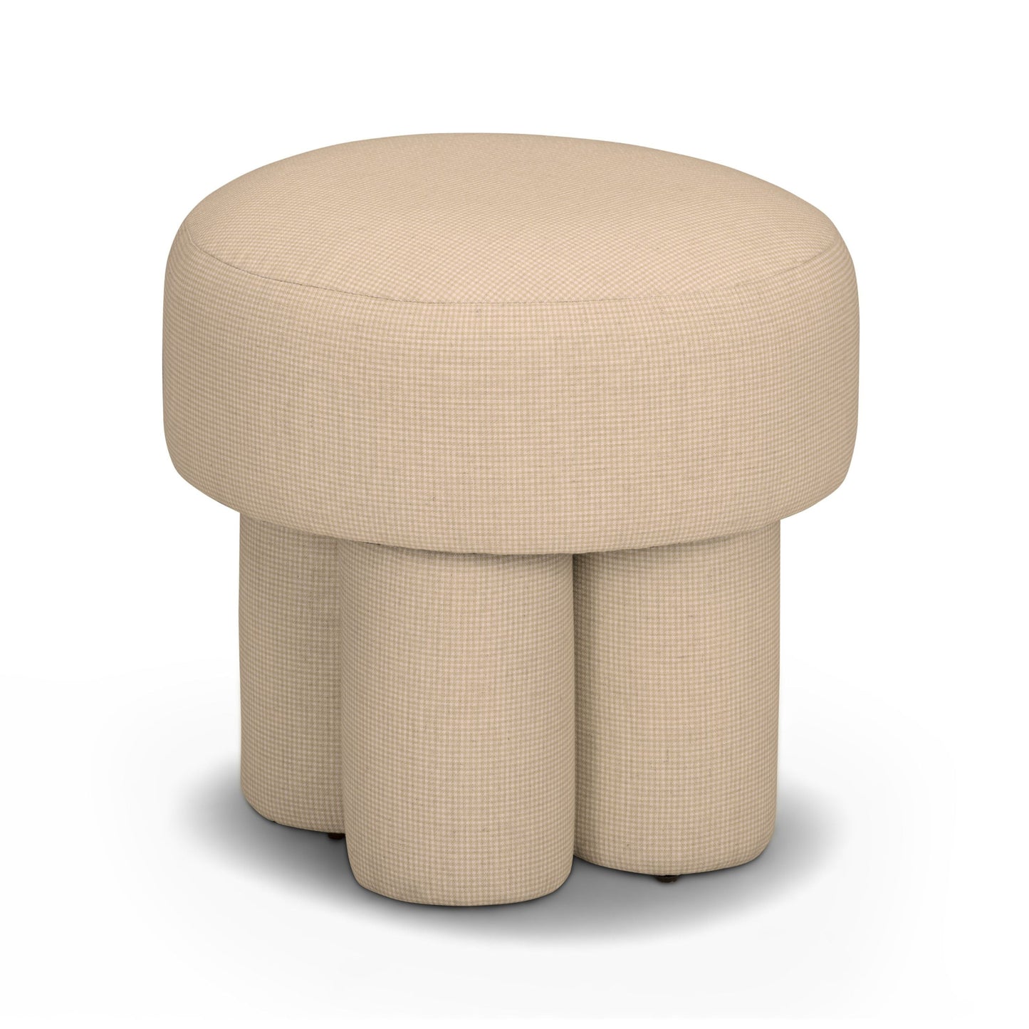 Masha Yellow Gingham Performance Linen Accent Stool - Default Variant