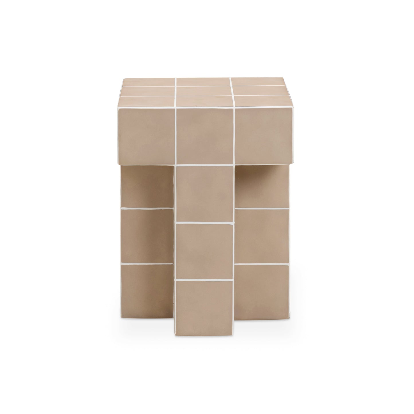 Alma Tile Concrete Indoor/Outdoor Side Table - Taupe