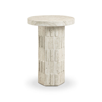Asta Faux Travertine Indoor/Outdoor Concrete Side Table - Default Variant