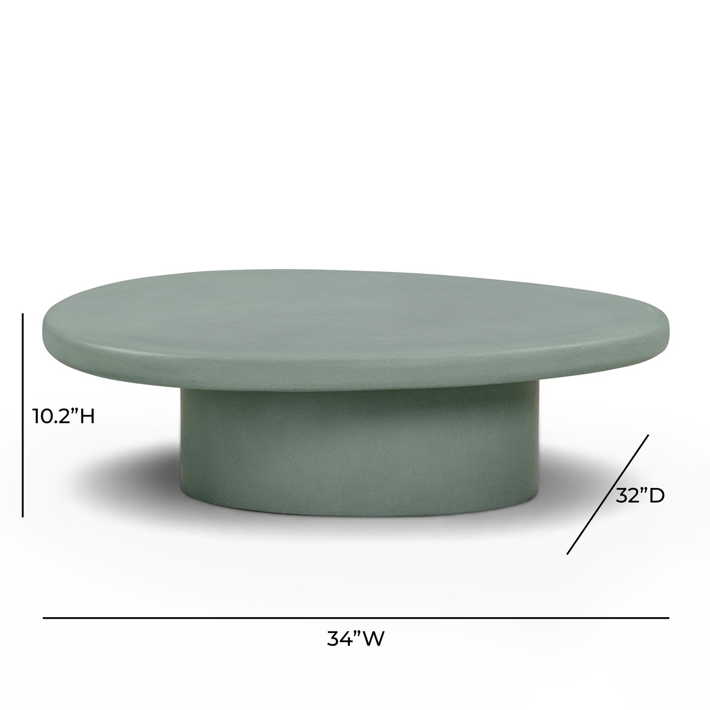Jade Concrete Indoor/Outdoor Coffee Table (28"-34")