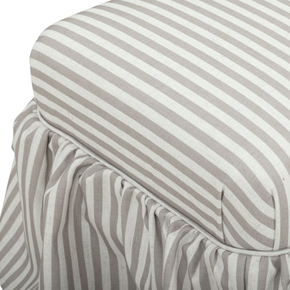 Gertrude Striped Performance Linen Skirted Ottoman