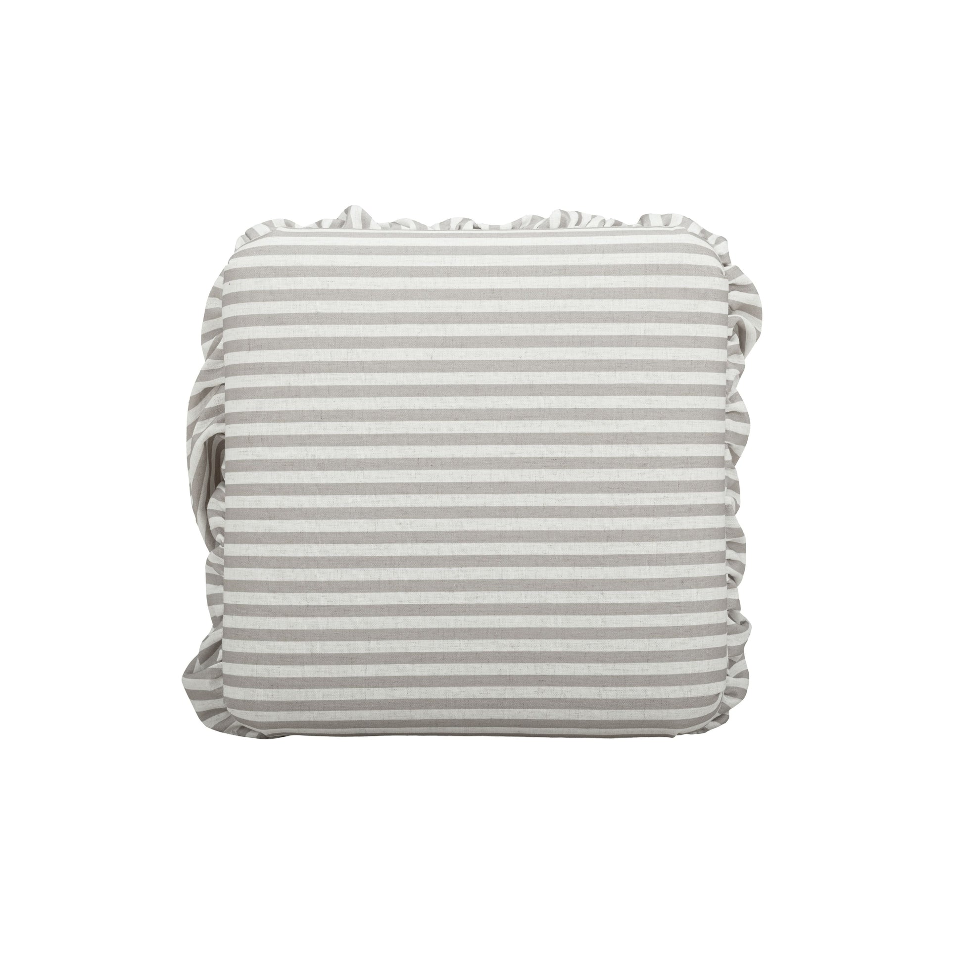 Gertrude Striped Performance Linen Skirted Ottoman