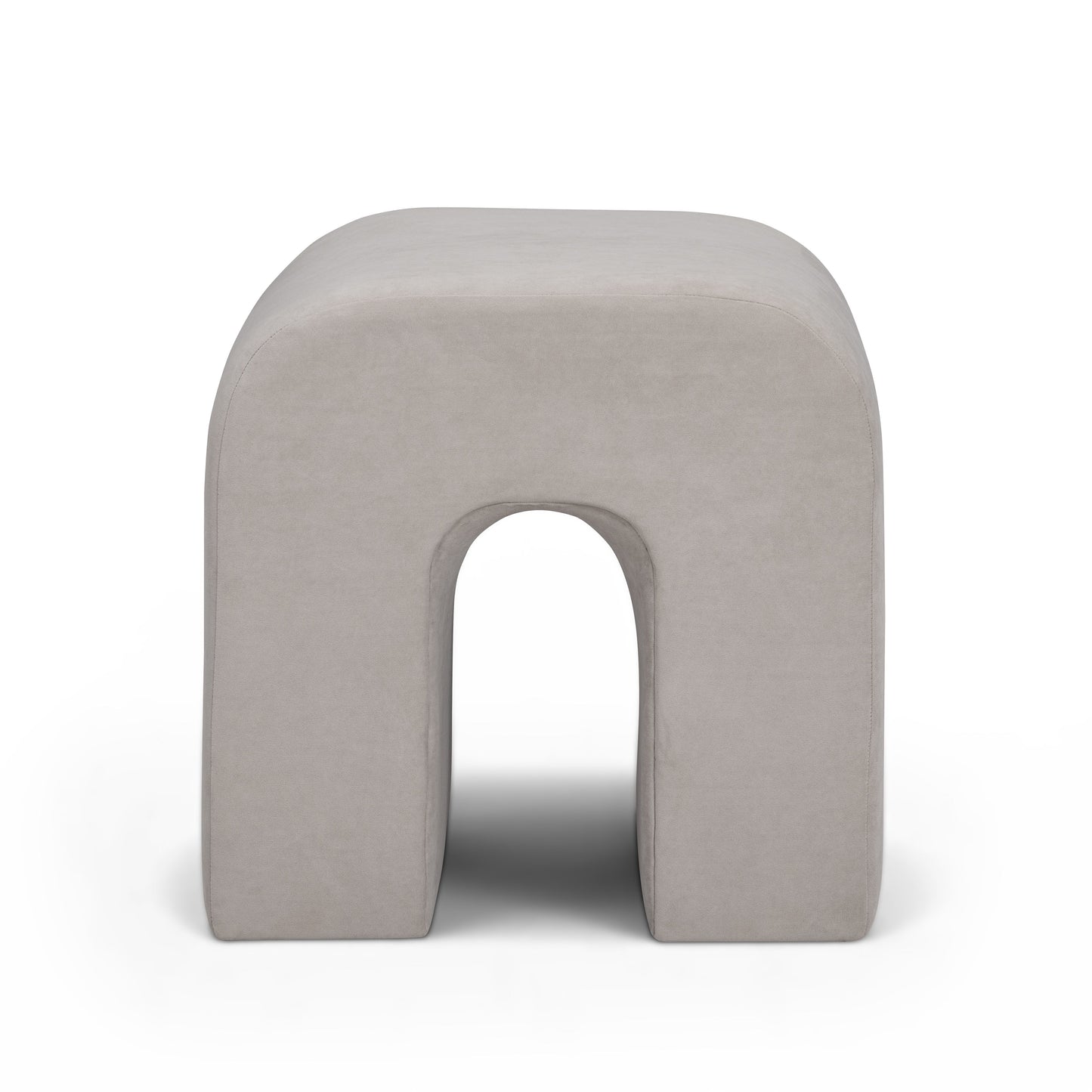 Desi Performance Velvet Ottoman - Taupe