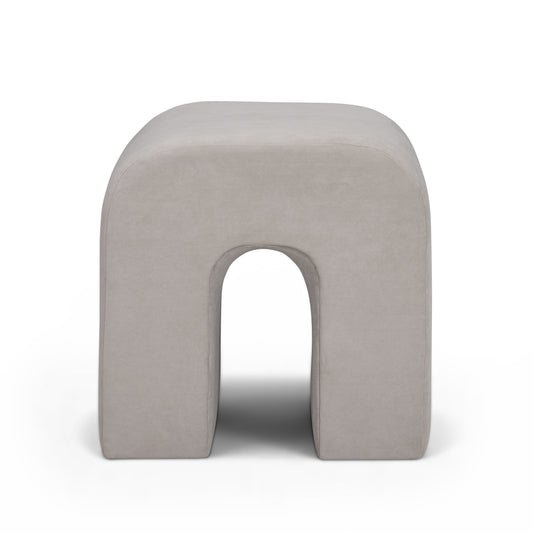 Desi Performance Velvet Ottoman - Taupe