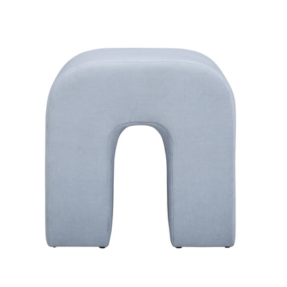 Desi Performance Velvet Ottoman - Light Blue