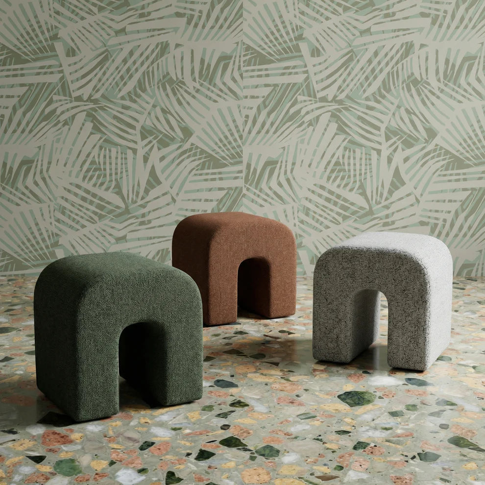 Desi Woven Performance Fabric Ottoman