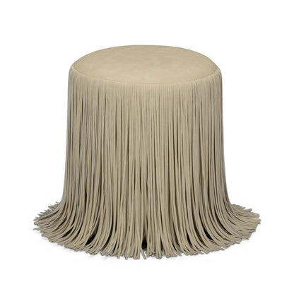 Shag Me Performance Vegan Leather Ottoman