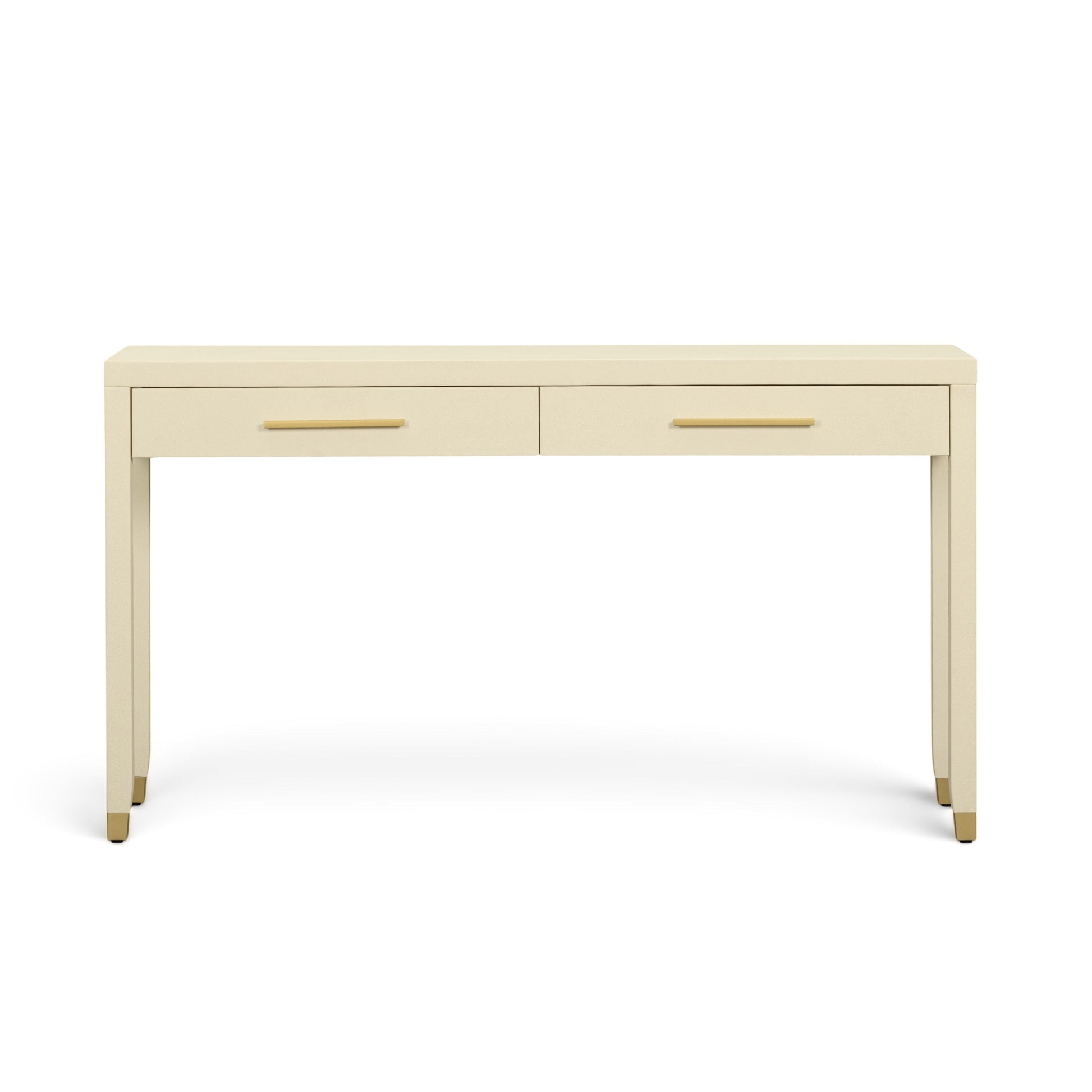 Dani 54" Cream Faux Shagreen 2-Drawer Console Table - Default Variant