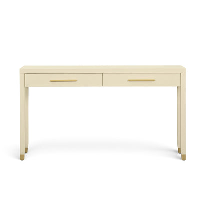Dani 54" Cream Faux Shagreen 2-Drawer Console Table - Default Variant