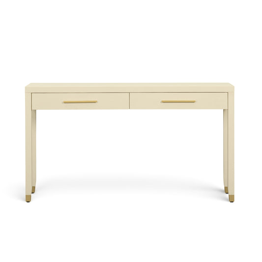 Dani 54" Cream Faux Shagreen 2-Drawer Console Table - Default Variant