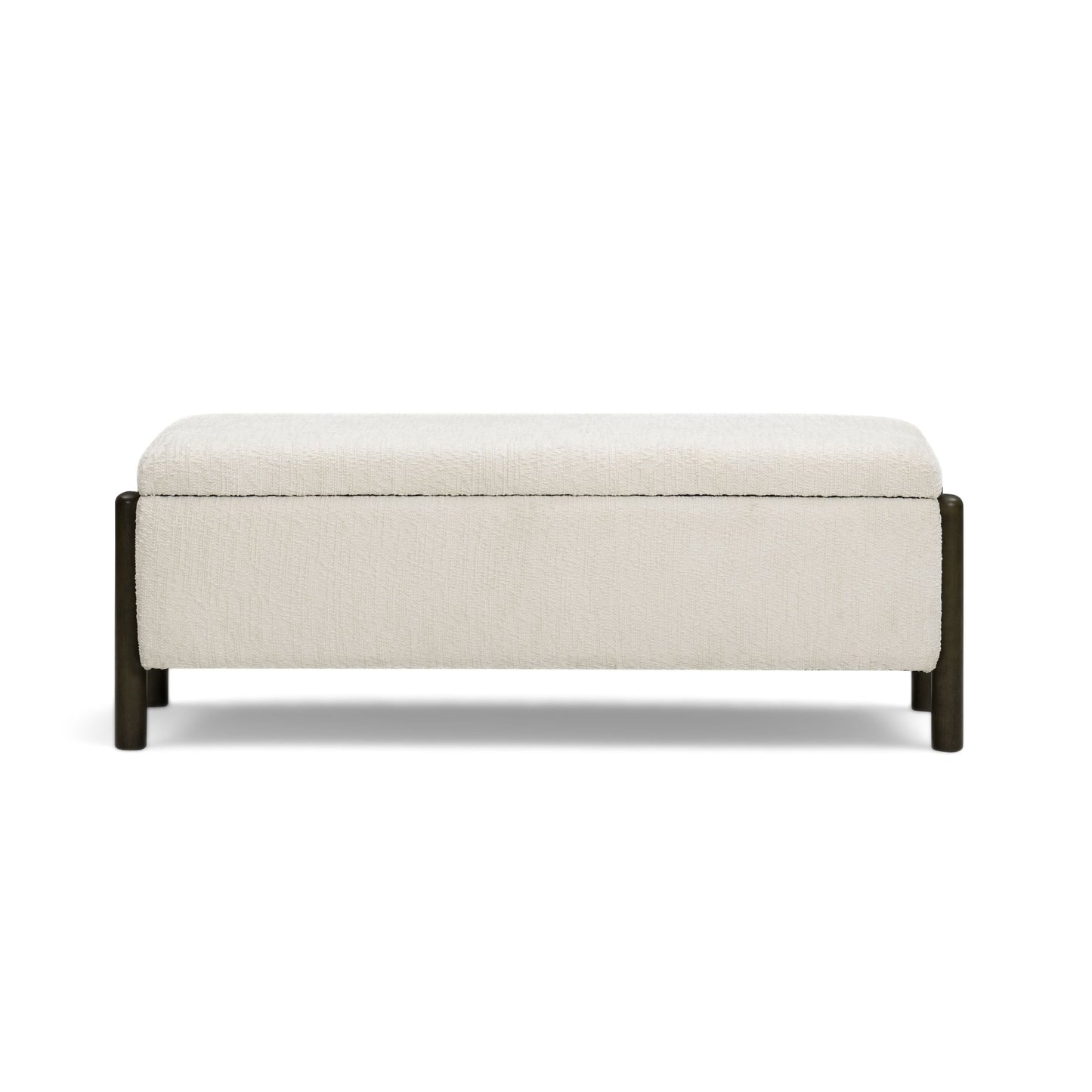 Abby 52" Nubby Fabric Storage Bench - Cream