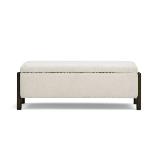 Abby 52" Nubby Fabric Storage Bench - Cream